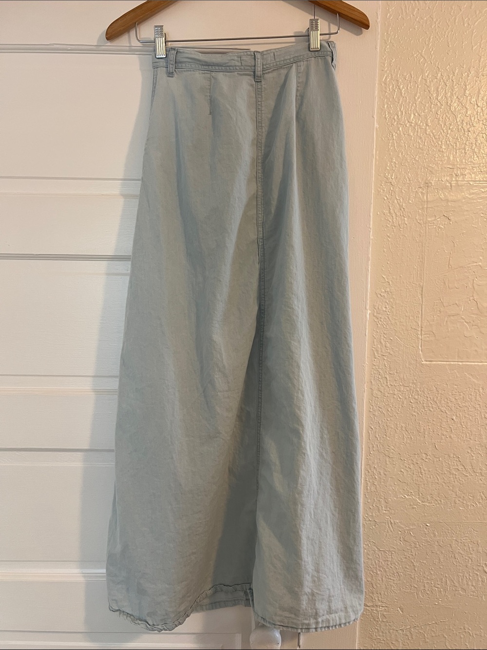 Pistola XS Lightweight Denim Cotton Light Wash Button-Front Maxi Skirt - Picture 3 of 3